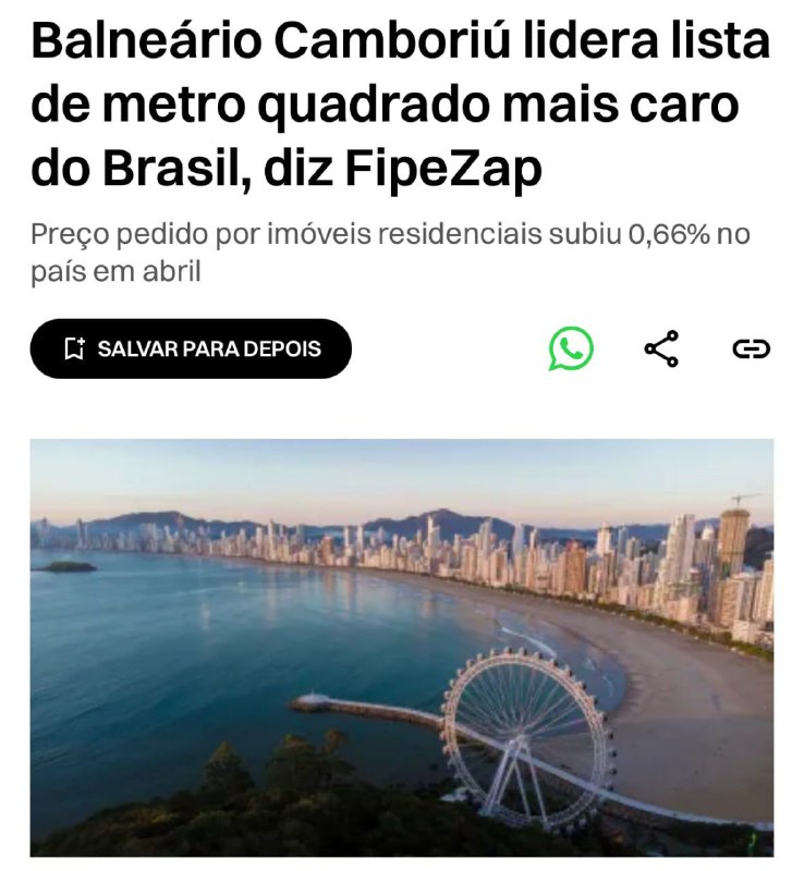 BC tem o metro quadrado mais …