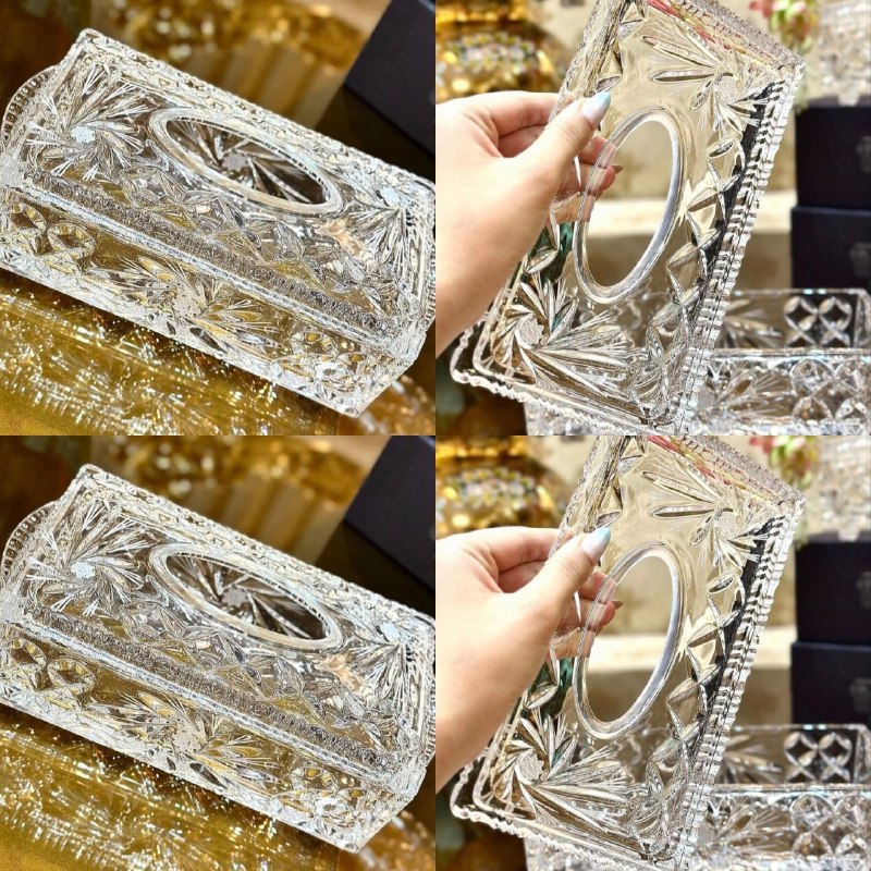 باکس جا دستمال کاغذی رومیزی کریستال …