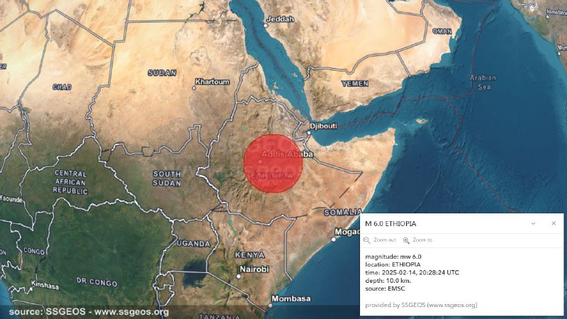 Felt [#earthquake](?q=%23earthquake) M 6.0 ETHIOPIA