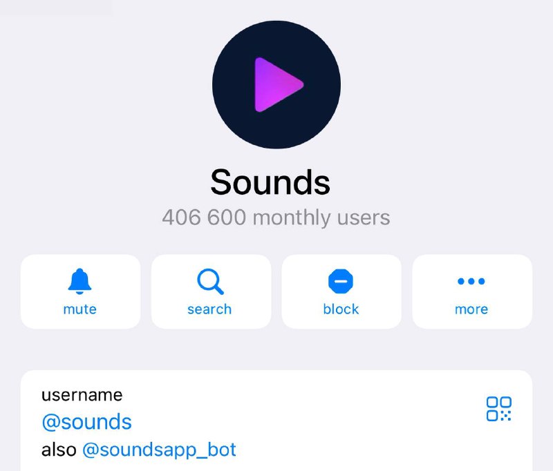 [**@sounds**](https://t.me/sounds) **→ 400,000 users**