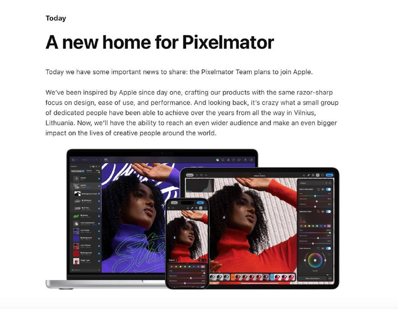 Apple официально приобрела Pixelmator!