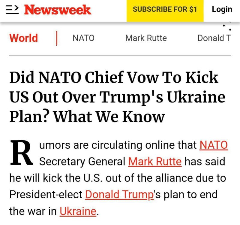 *Newsweek xəbər verir ki , NATO-nun …