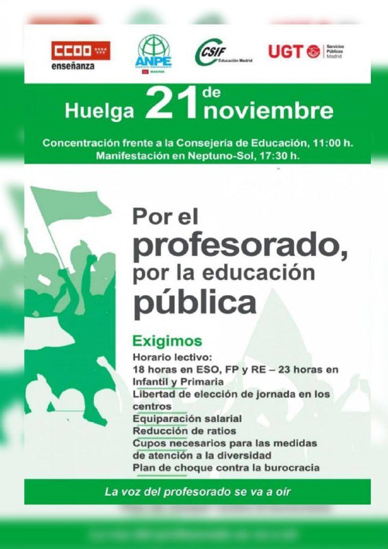 ***🟪******🟢*** **Huelga y manifestación por la …