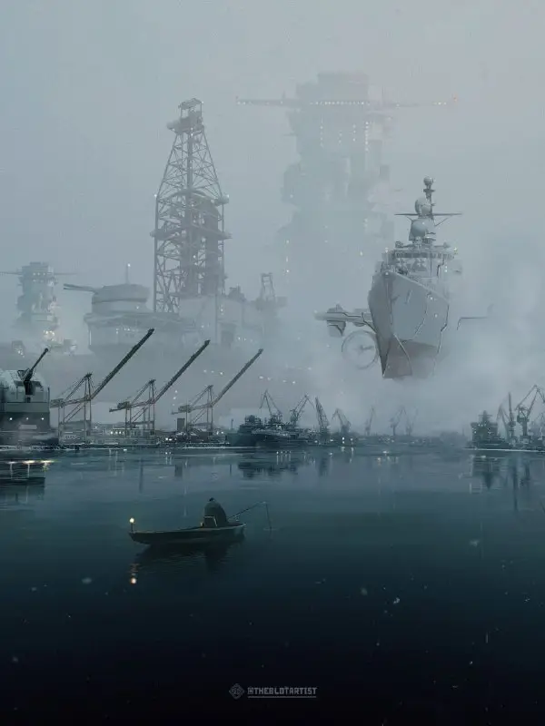 The shipyard | [The Blot Artist](https://www.artstation.com/artwork/VJJOZn)