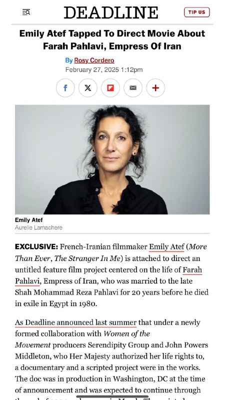 French-Iranian filmmaker [Emily Atef](https://deadline.com/tag/emily-atef/) (More Than …