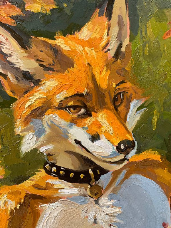 New fall foxy oil painting up …