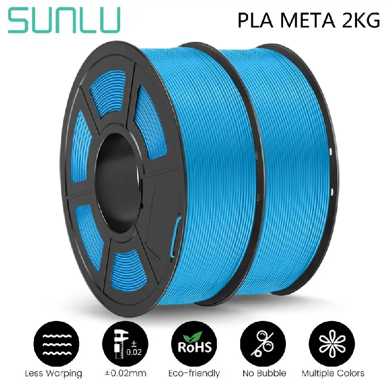 ¡Mejores Recomendaciones de Productos en Oferta!;SUNLU-filamento PLA Meta para impresión 3D, 2kg, 100% líneas de filamento para impresión rápida, nuevo;Precio …