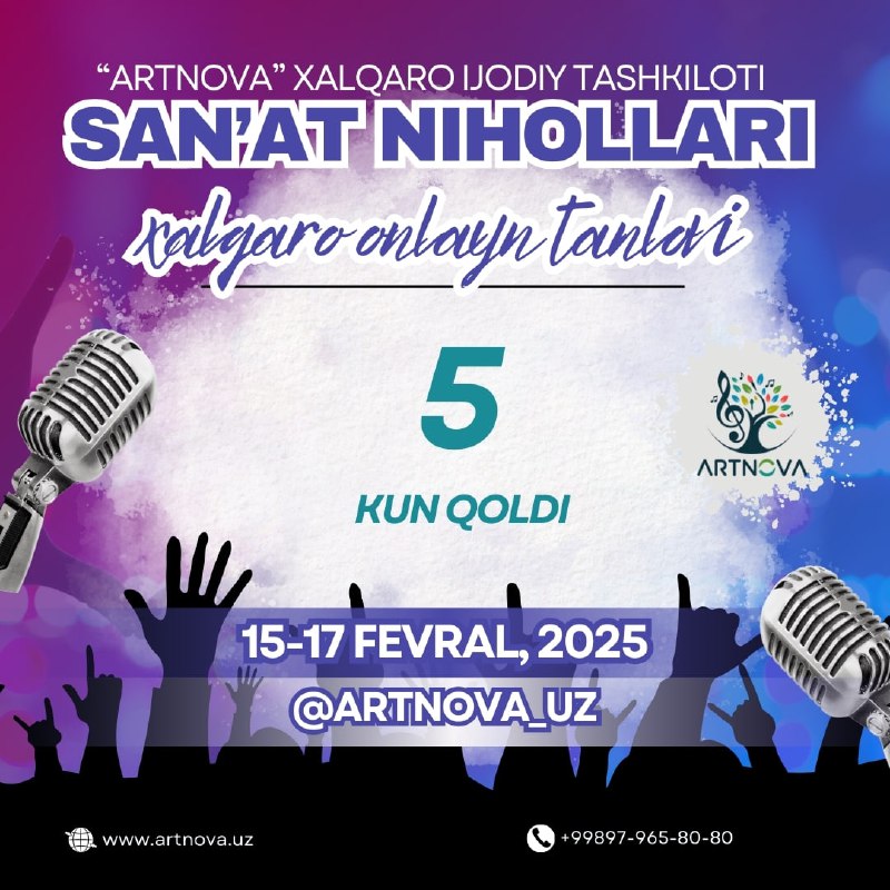 ***⭐️***"San'at nihollari" I Xalqaro onlayn tanloviga …