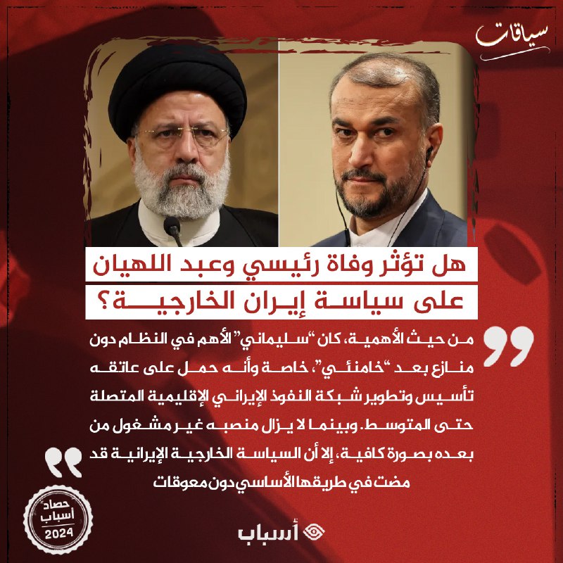 هل تؤثر وفاة رئيسي وعبد اللهيان …