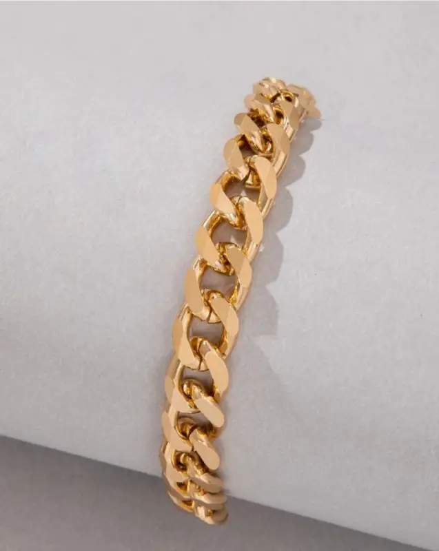 Men minimalist chain bracelet in silever …