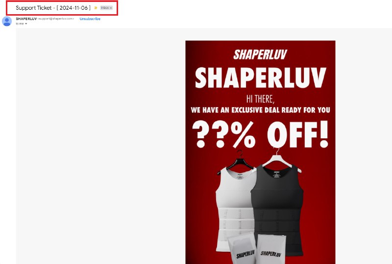 Marketing email disguised as a support …