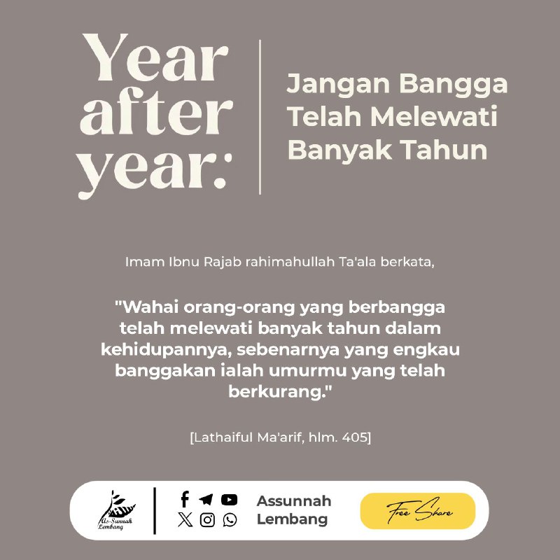 Jangan Bangga Telah Melewati Banyak Tahun