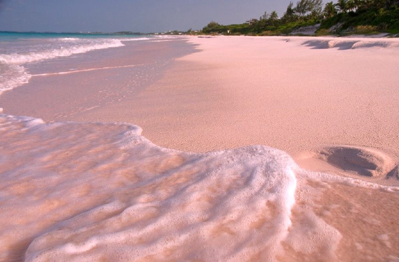 Багамы, остров Харбор, пляж Пинк-Сэнд-Бич с …
