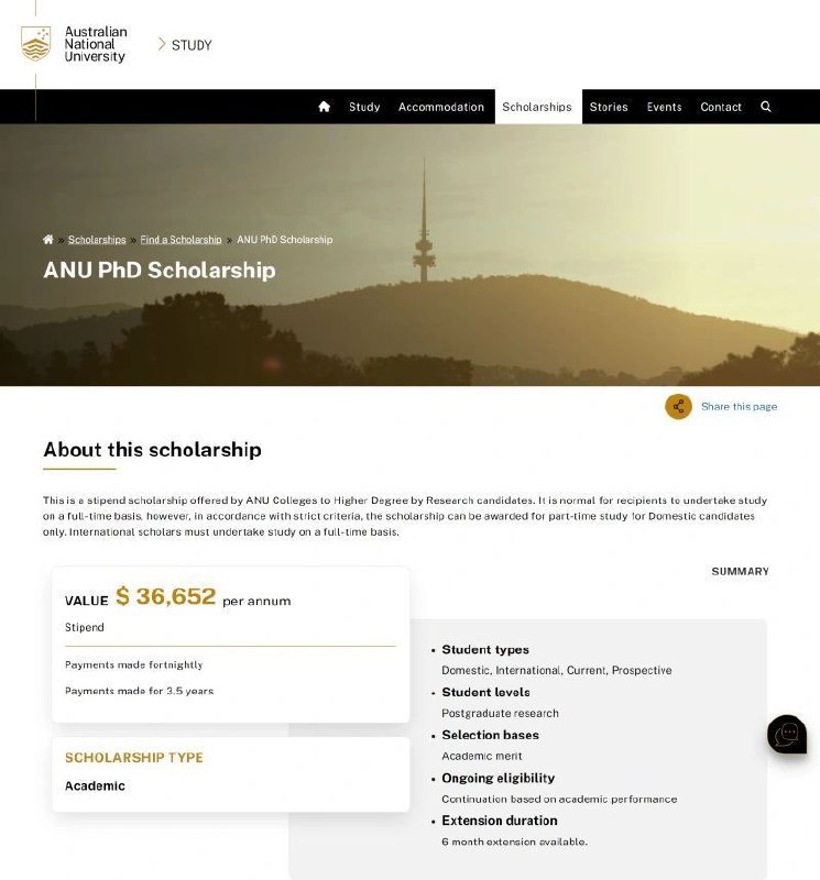 Australia National University Scholarships 2025 (Fully …