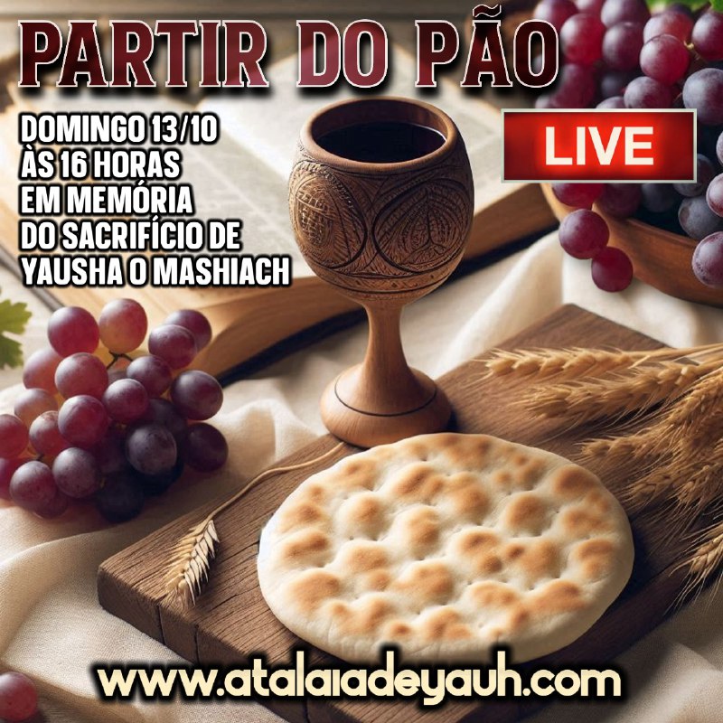 **LIVE DO PARTIR DO PÃO, DOMINGO …