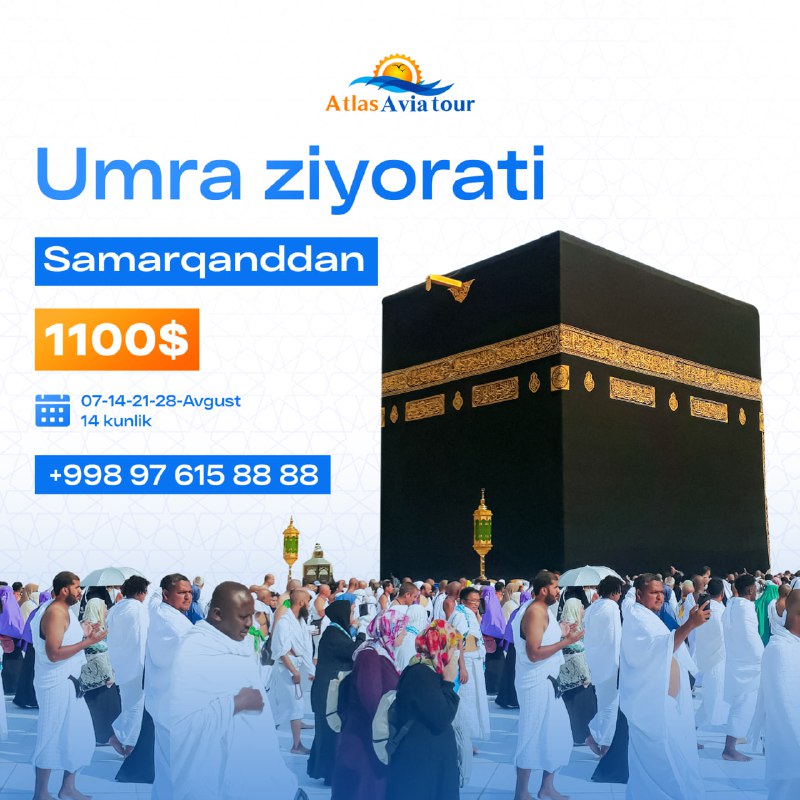 ***🌻*** Avgust oyi uchun Umra ziyorati