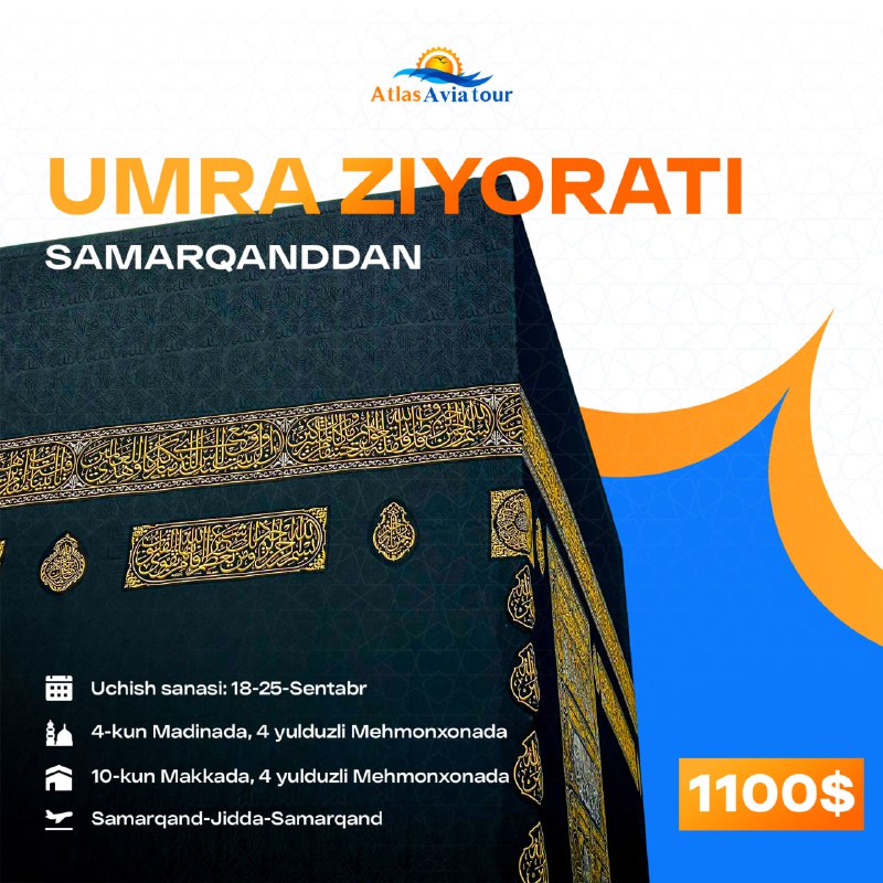 ***🌻*** Sentabr oyi uchun Umra ziyorati