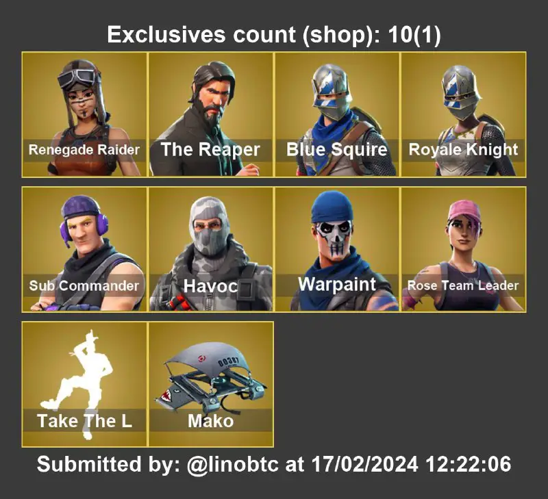 75+ Renegade Raider + Royale knight …