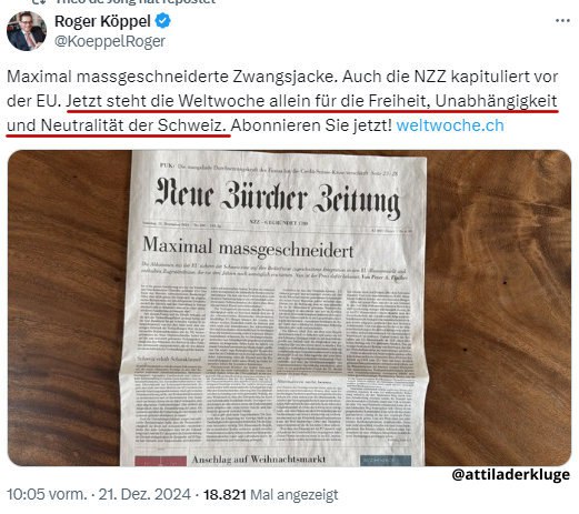 **Was für eine Anmassung von Roger …