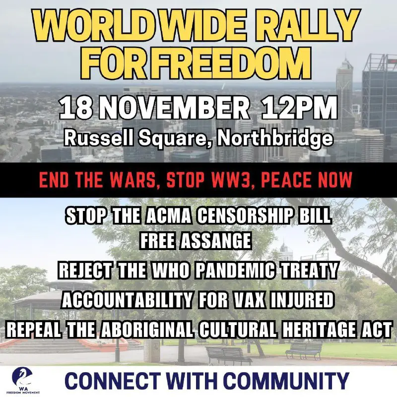 😀🇦🇺 [Updates] Australia Freedom Rally [Sat …
