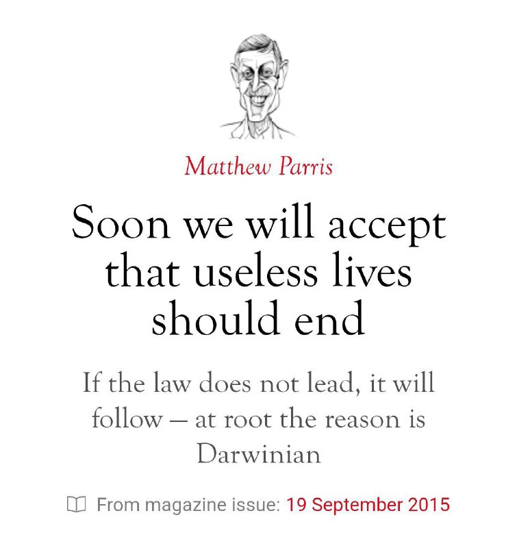 "Matthew Parris read Linkola?"