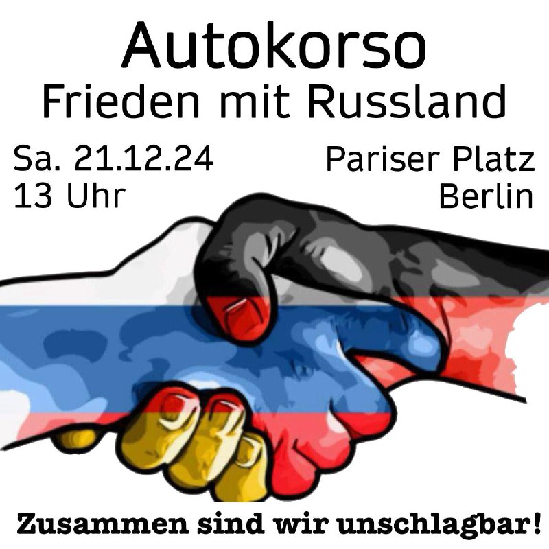 **Autokorso für den Frieden mit Russland!**