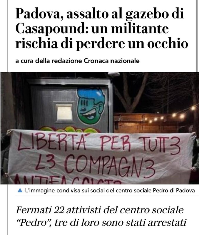 Solidarietà a CPI Padova per la …