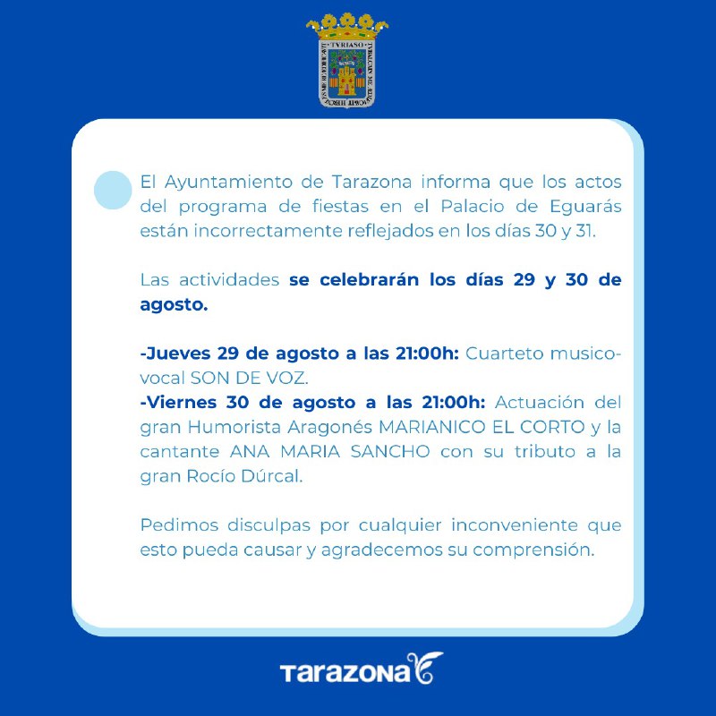 ***📢***El Ayuntamiento de Tarazona informa que …