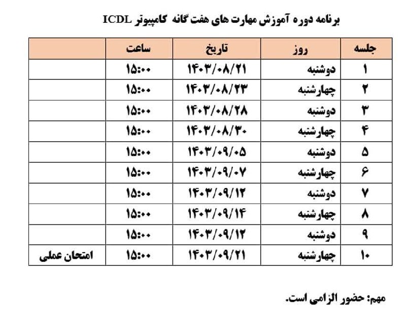 **قابل توجه کسانی که در دروه …