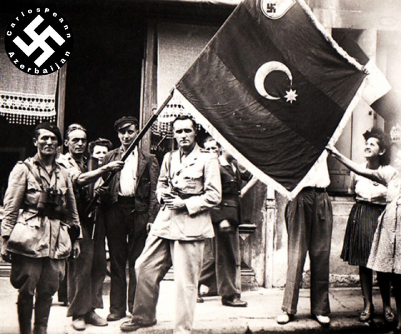 Azerbaijan SS Legion Flag: