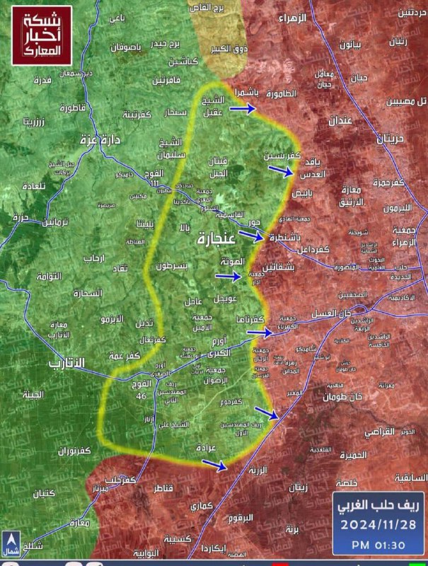 تحديث جديد لخريطة السيطرة في حلب.