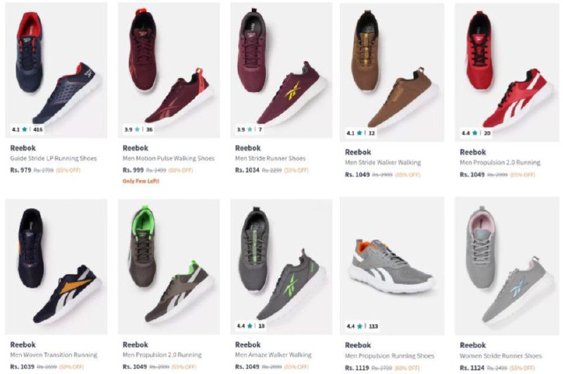 ***🔥***Upto 65% Off On Reebok Shoes