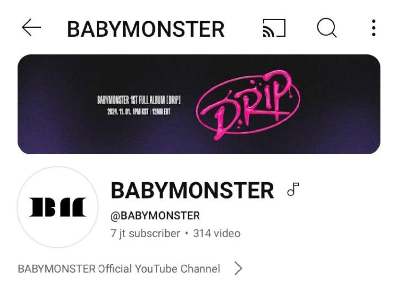 وصلت ⁦ [#BABYMONSTER](?q=%23BABYMONSTER)⁩ القناة الرسميه على …