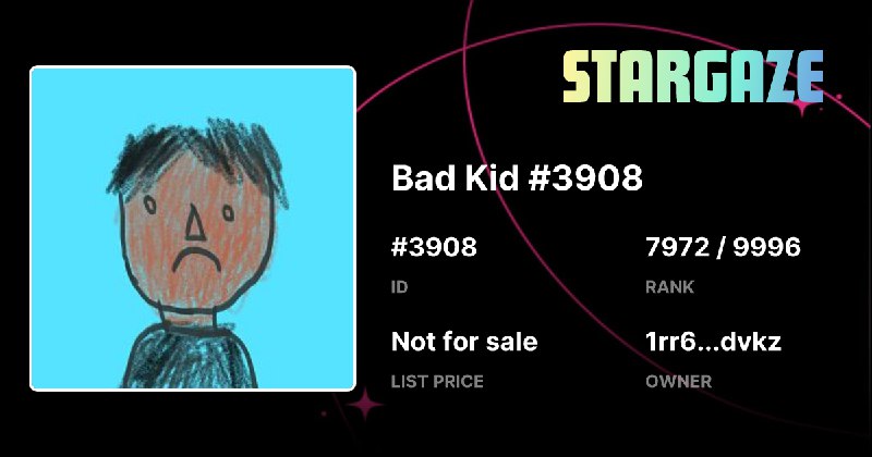 **Bad Kid #3908 has been sold!**