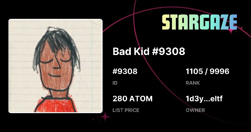 **Bad Kid #9308 has been sold!**