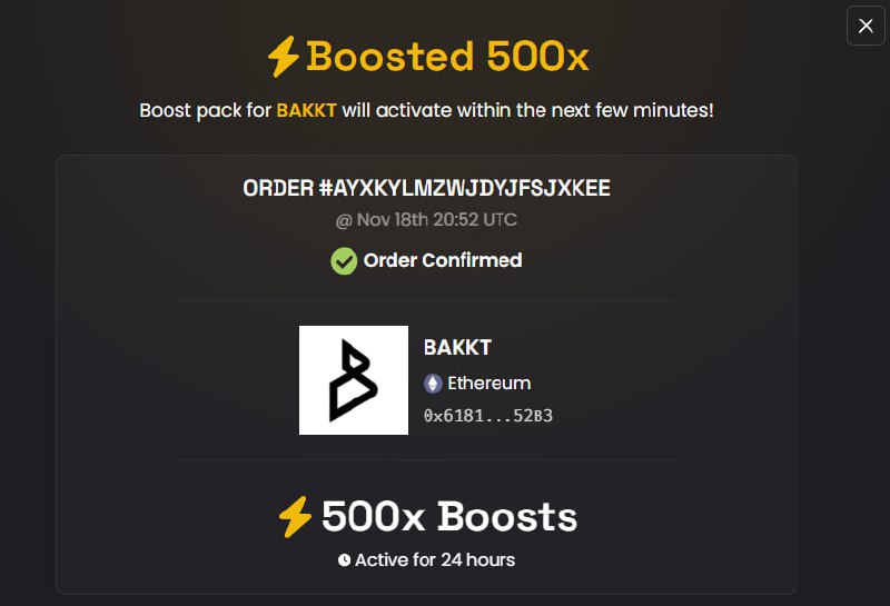 500X boost paid.