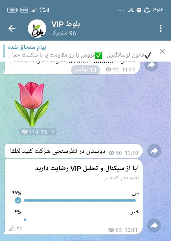 نظرسنجی از اعضای VIP