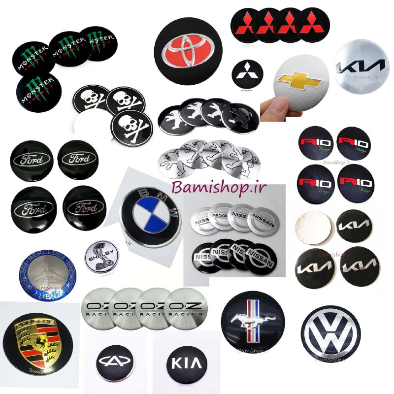 [انواع آرم رینگ چسبی](https://bamishop.ir/product-category/car-accessories/car-exterior-accessories/ring-logo/rim-emblem/)