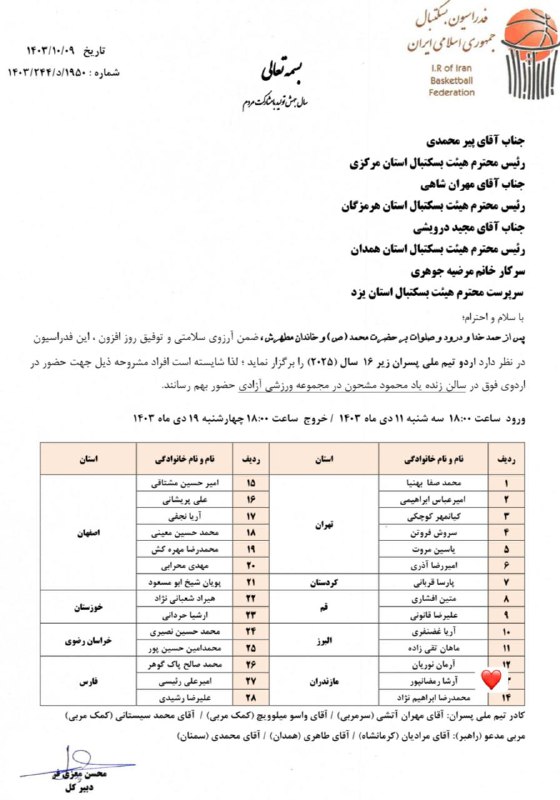 ***?******?***دعوت از بازیکن تنکابن ، آقای …