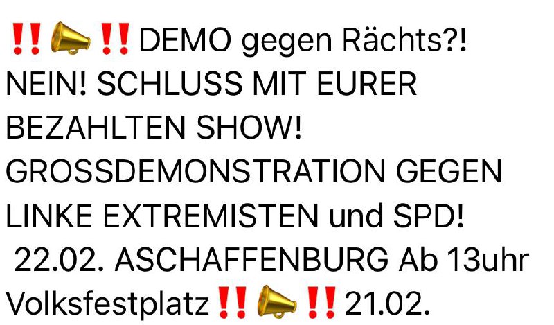 Demonstrations Termine und generelle Informationen aus …