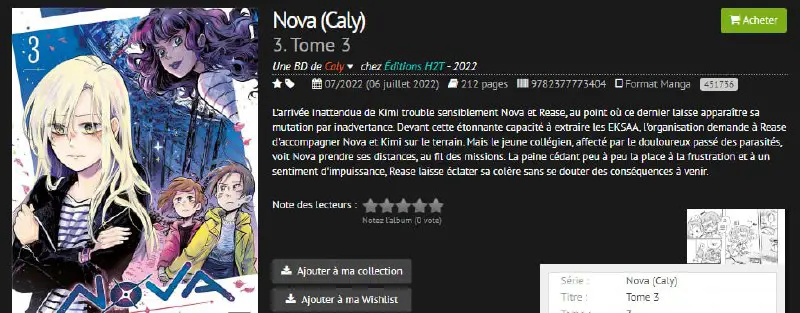 **Nova (Caly) - 3. Tome 3**Une …