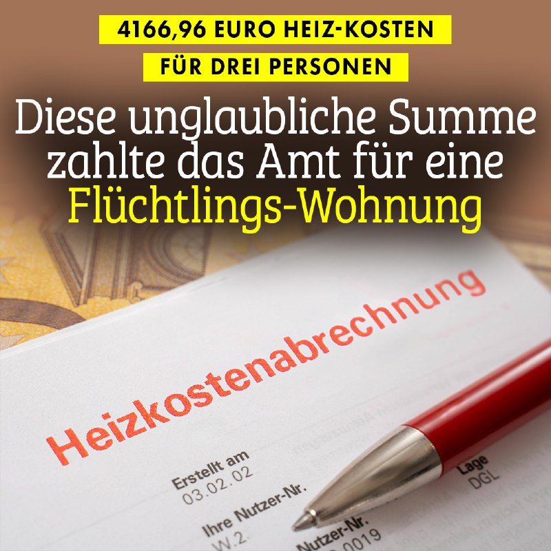 4166,96 Euro Heizkosten für drei Personen: …