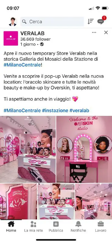 Temporary Store VeraLab a Milano Centrale