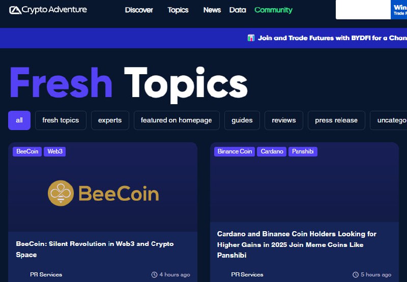 ***✨*** **BeeCoin Featured on CryptoAdventure!** *****🚀**********☑️***** …