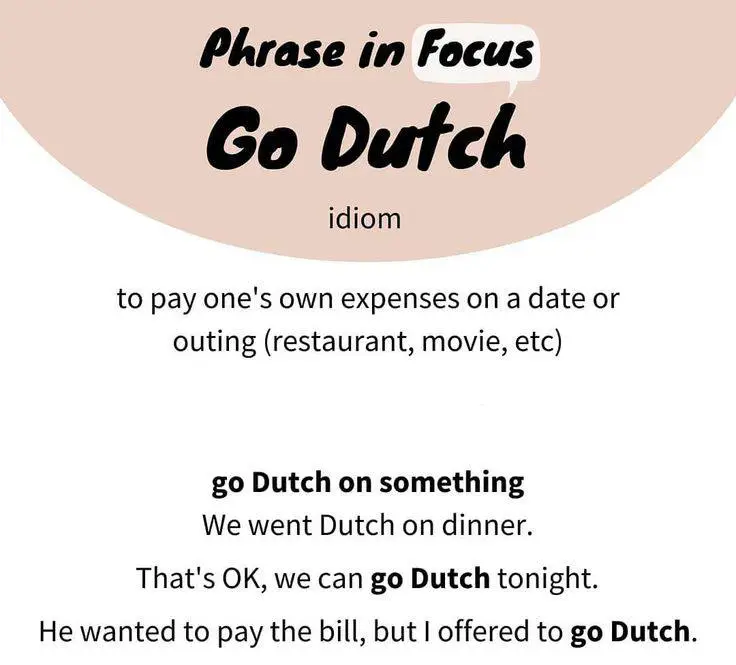 **Go Dutch** - платити за себе, …