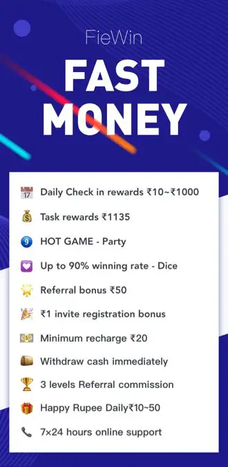 Daily Check in rewards ₹10~₹1000. Task …