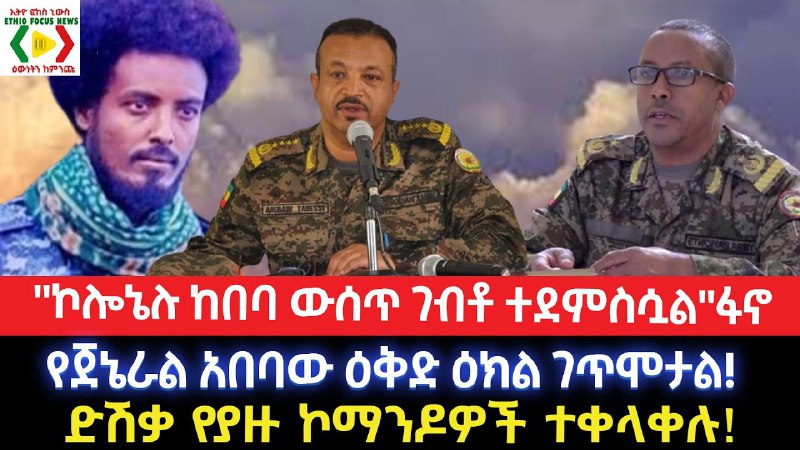 "ኮሎኔሉ ከበባ ውሰጥ ገብቶ ተደምስሷል"ፋኖ/የጀ/ል አበባው …