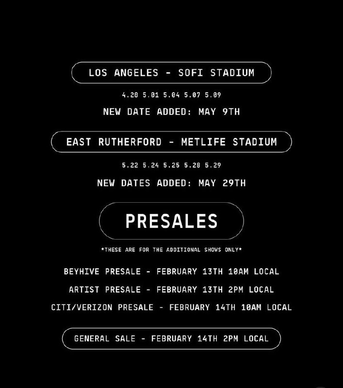 NOVOS SHOWS: Beyoncé acaba de divulgar …