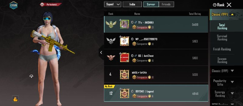 Tpp squad ranking id for sell