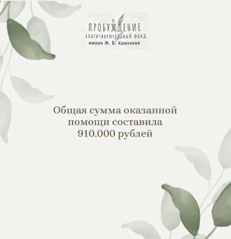 Благотворительный Фонд «ПРОБУЖДЕНИЕ» имени М.Б. Камбиева